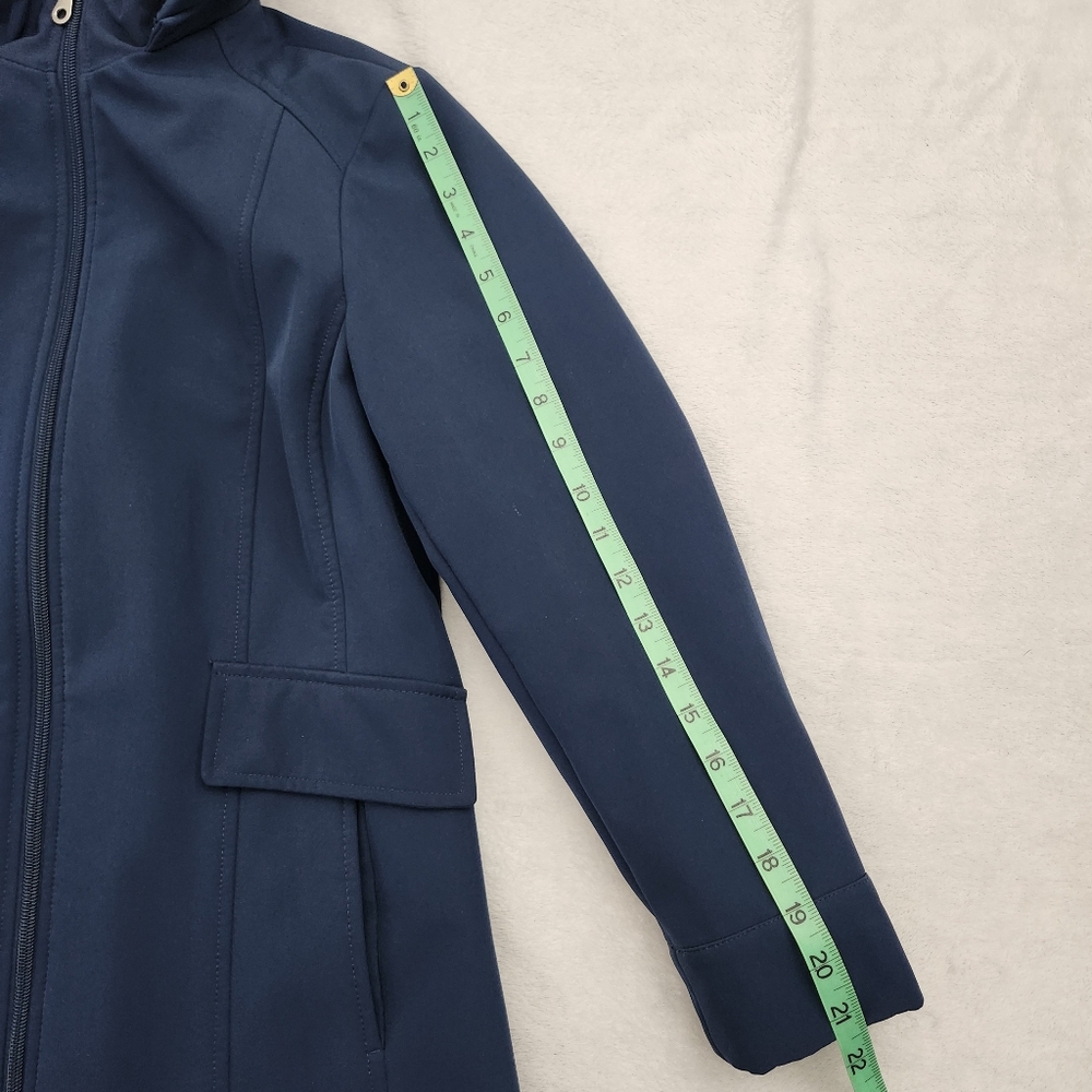 CLEO Women's Dark Teal Full Zip Coat Jacket Removable Hood Outerwear XS Petite - Picture 11 of 11